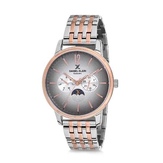 Relógio Analógico Masculino Daniel Klein Exclusive DK12226-3 - Prata e Rosa Ouro