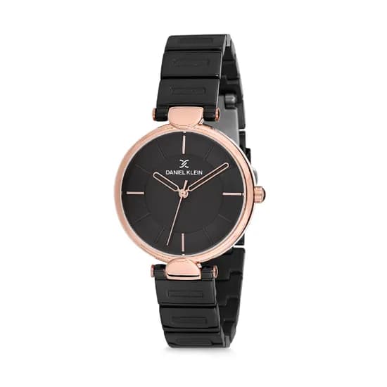 Relógio Analógico Feminino Daniel Klein Premium DK12190-6 - Preto e Rosa Ouro