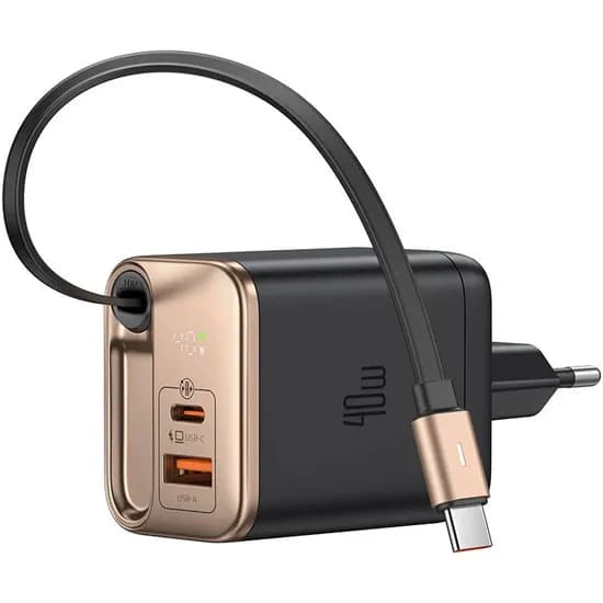 Carregador Mcdodo Gan Charger 40W CH-4280 Type-A/Type-C - Gold