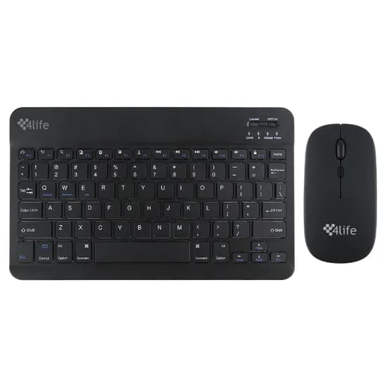 Mini Teclado Magnético + Mouse 4LIFE Wireless Keyboard FL030BK com Bluetooth - Preto