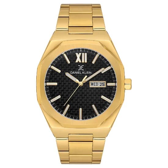 Relogio Analógico Masculino Daniel Klein DK.1.14149-5 Premium Gents / Pulseira de Aço Inoxidável - Gold/Preto
