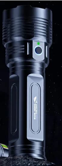 Lanterna Smiling Shark e-711B Preto c/Bateria Cabo USB-C