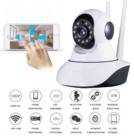 Camera Xiaomi Wifi IP Wireless Sem Fio HD 2 Antenas Visão Noturna