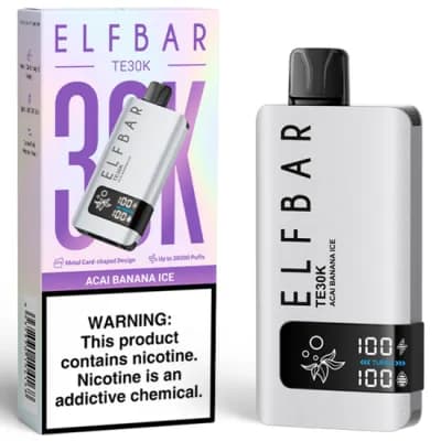 Vaper Descartavel Elfbar TE30K A‡Ai Banana Ice 30000 Puffs