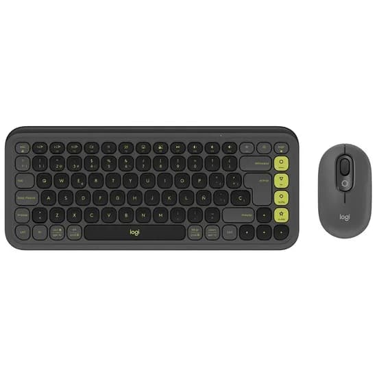 Kit Teclado + Mouse Sem Fio Logitech Pop Icon Combo - Graphite/Green (920-013052)