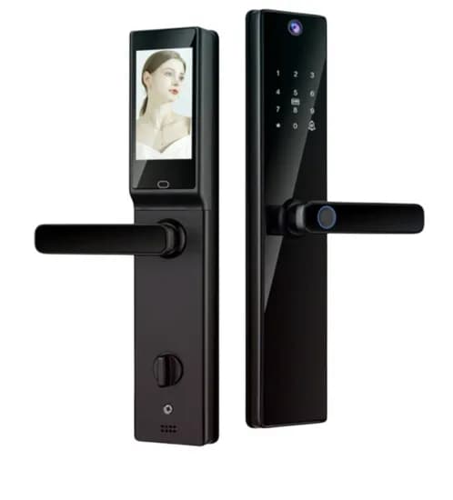 Fechadura Digital S819-2MAX Wifi Tuya/Cartão/Chave Preto
