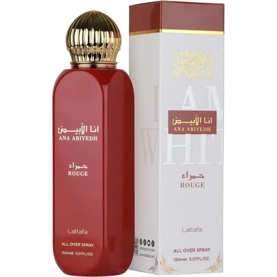 Spray Corporal Lattafa Ana Abiyedh Rouge - Feminino 150ML