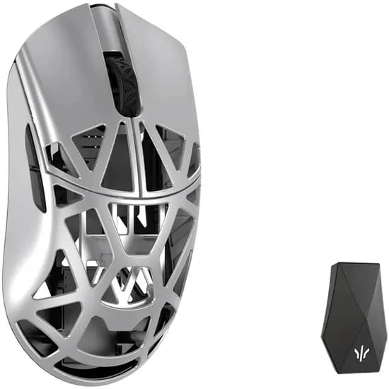 Mouse Gamer Wlmouse Beast X Max Magnesium Omron Opticals Solid Side Dongle 8K Sem Fio - Prata
