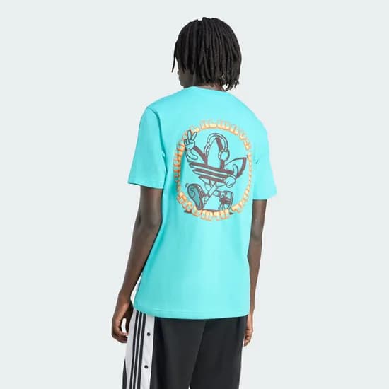 Remera Adidas Originals Trefoil Graphics Celeste JW3017