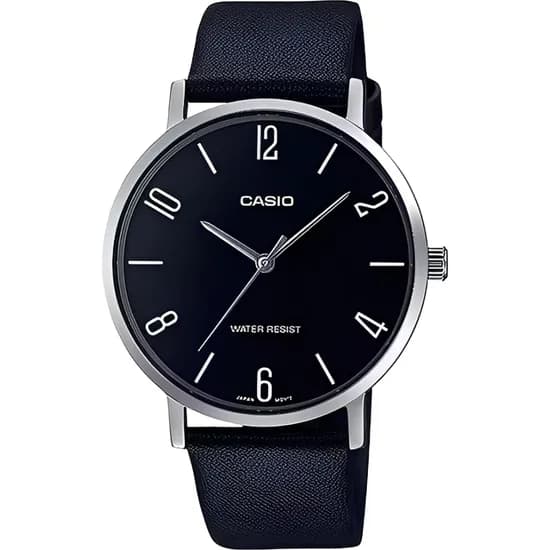 Relógio Casio MTP-VT01L-1B2UDF Analógico Masculino - Preto/Prata