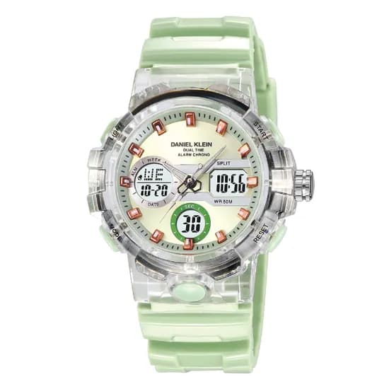 Relogio Digital Masculino Daniel Klein DK.2386-1 Summer 25 / Pulseira de Silicone - Verde