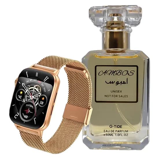 Smartwatch G-Tide S6 Pro + Perfume AM Unissex - Dourado