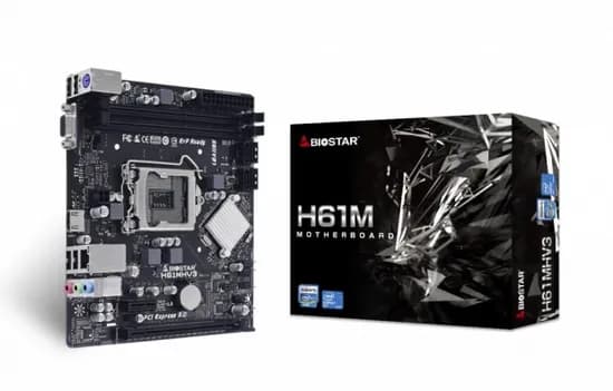 Placa Mãe 1155 Biostar H61MHV3 2XDDR3, 1XVGA D-Sub, 1XHDMI, 4XUSB-A 2.0, 1XRJ45 Gigabit, 1XAUDIO, M-ATX