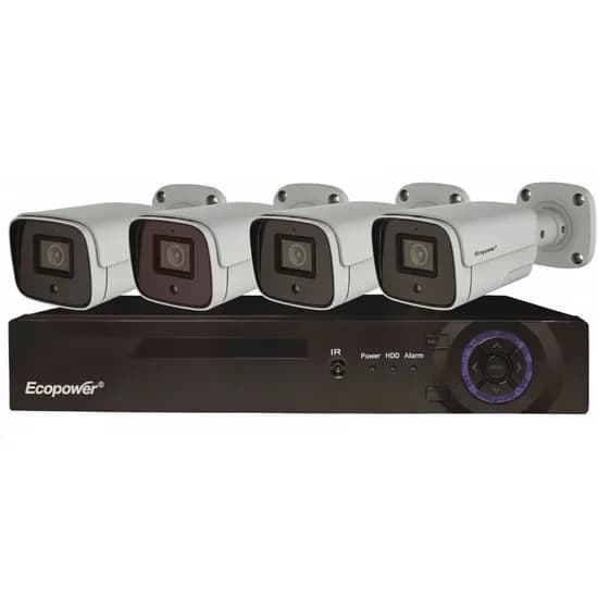 Kit CCTV Ecopower EP-C021 4K (DVR + 4 Câmeras) - Black/White