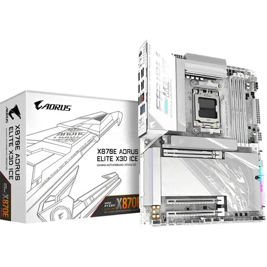 Placa-Mãe Gigabyte X870E Aorus Elite X3D Ice AM5 DDR5
