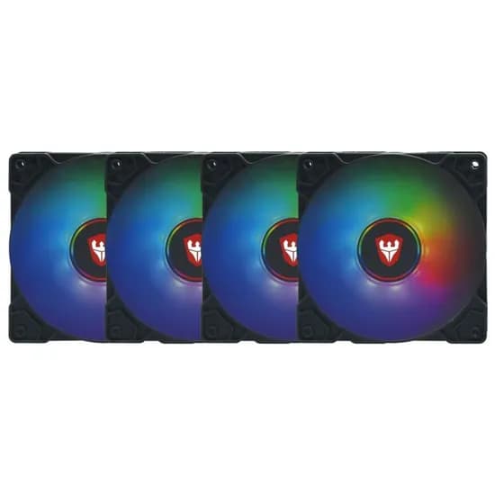 Kit 4 Coolers RGB 12X12CM Satellite RGB-31/311 para Gabinete