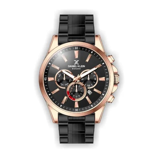 Relógio Analógico Masculino Daniel Klein Exclusive DK.1.12423-4 - Rosa Ouro e Preto