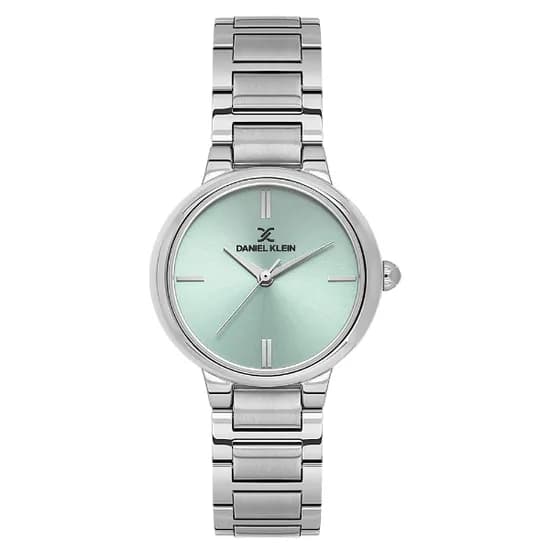 Relogio Analogico Feminino Daniel Klein DK.1.14100-3 Premium Lady / Pulseira de Aço Inoxidável - Prata/Verde