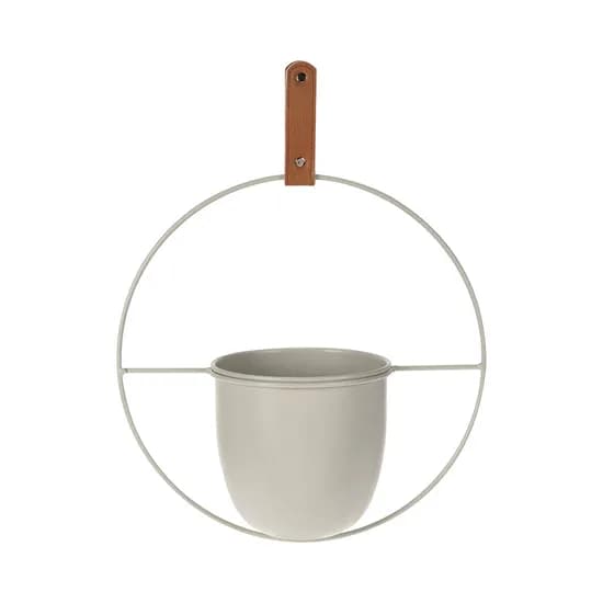 Maceta Colgante de Metal KPM 041155 30 X 15 X 30 CM Crema Grisáceo