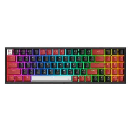 Teclado Gamer Redragon K628RGB Pro BRW Pollux Sem Fio Inglês - Preto