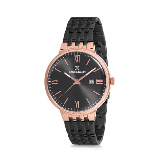 Relógio Analógico Masculino Daniel Klein Premium DK12242-1 - Preto e Rosa Ouro