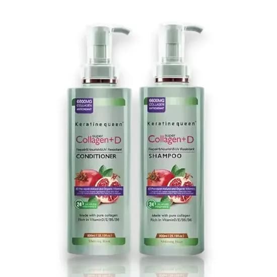 Set Capilar Keratine Queen Granada Roja Shampoo + Acondicionador 800ML