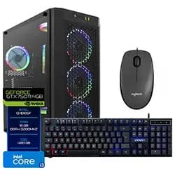 PC Montado Gamer Intel Core i3 10105F de 3.7GHZ 16GB de Ram / 480GB SSD / Geforce GTX750TI 4GB + Mouse / Teclado - Preto