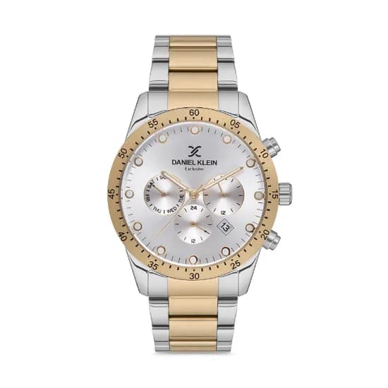 Relógio Analógico Masculino Daniel Klein Exclusive DK.1.12600-3 - Prata/Dourado