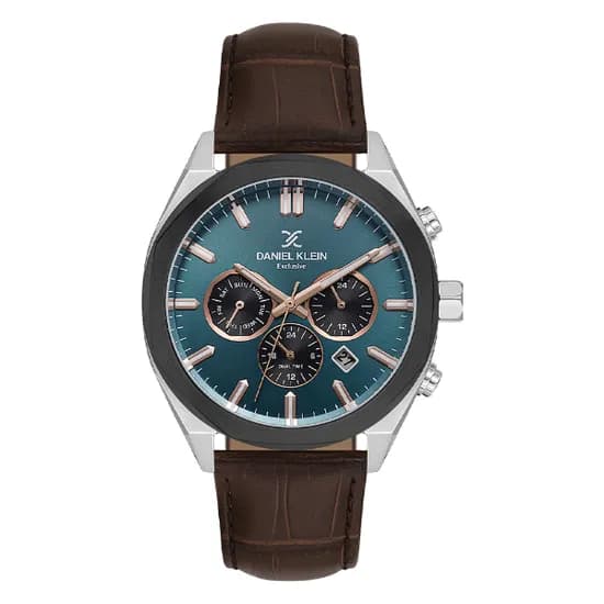 Relogio Analógico Masculino Daniel Klein DK.1.14065-4 Exclusive Gent / Pulseira de Couro - Marrom/Verde