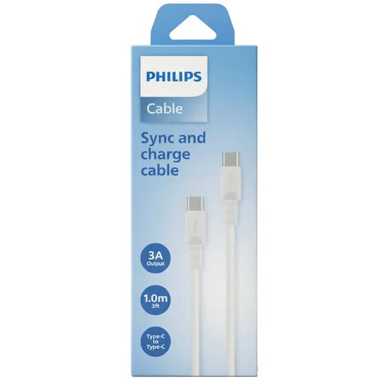 Cabo Philips DLC3001CW/70 USB-C A USB-C 1 Metro - White