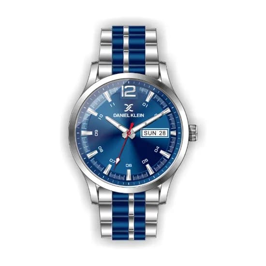 Relógio Analógico Masculino Daniel Klein Premium DK.1.12420-3 - Prata e Azul