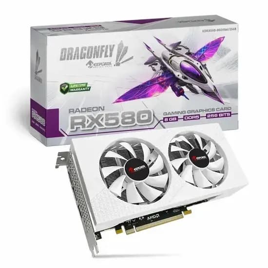 Placa de Video 8GB Exp. RX580 Keepdata Dragonfly Gaming Branco KDRX580-8GD5W