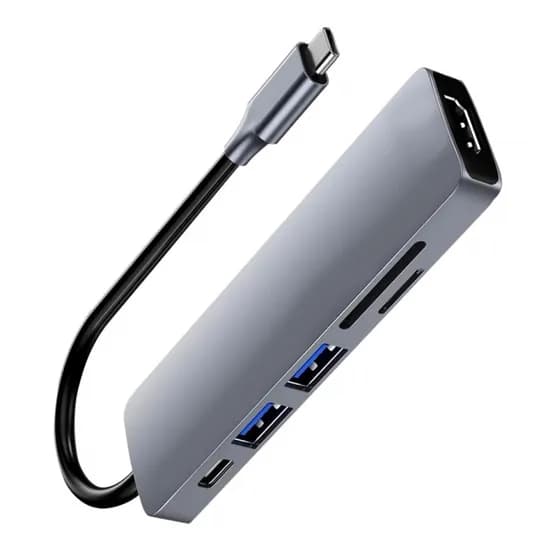 Adaptador USB-C Sate A-HUBC55 6 Portas Type-C 6IN1