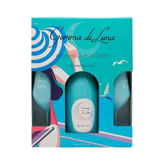 Kit Espumante Gemma Di Luna Moscato 750ML + 2 Copas
