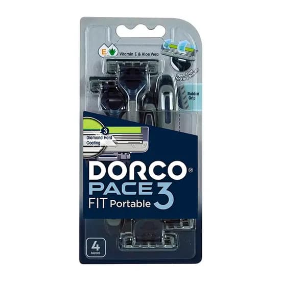 Aparelho para Barbear Descartavel Dorco Pace 3 Fit Portable 3 Lâminas X4 Unidades