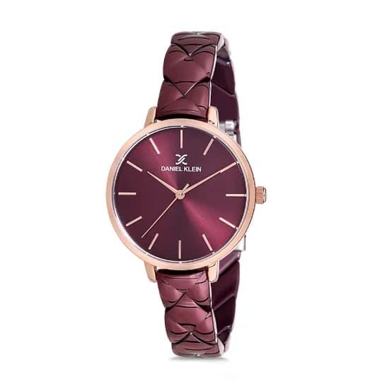 Relógio Analógico Feminino Daniel Klein Premium DK12041-6 - Bordô e Rosa Ouro