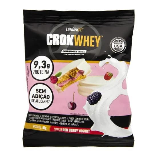 Alfajor de Proteína Crokwhey Landerfit Red Berry Yogurt 50G