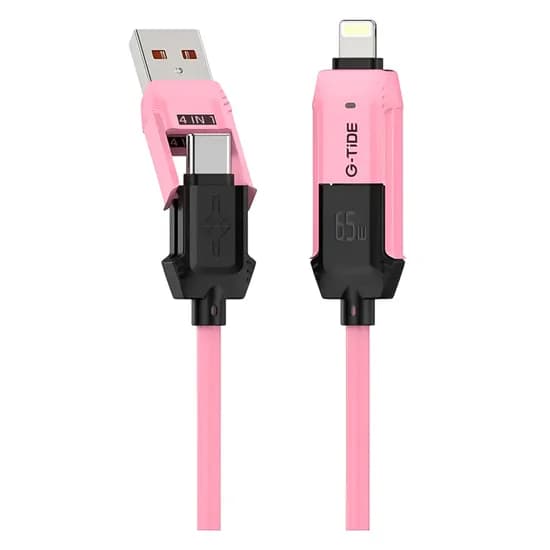 Cabo G-Tide Vida Colorida PC155-3 USB/USB-C/Lightning 1.5 Metros - Rosa