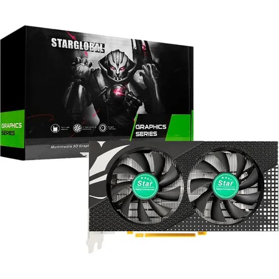 Placa de Vídeo Star RX 580 - 8GB - DDR5 - Dual-Fan - HDMI/Displayport/DVI