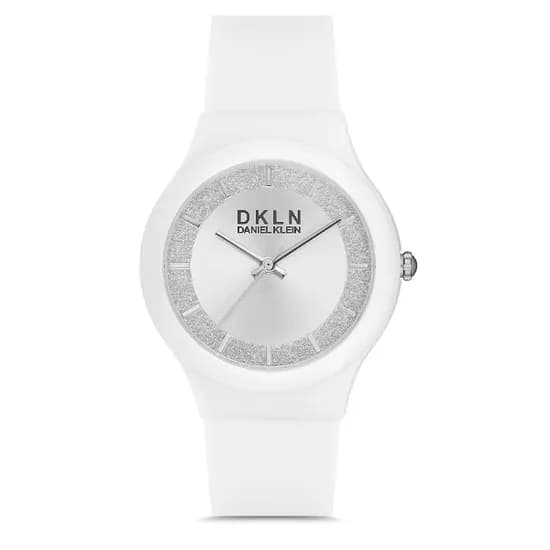 Relogio Analógico Feminino Daniel Klein DK.1.12713-1 DKLN Ladies / Pulseira de Silicone - Branco