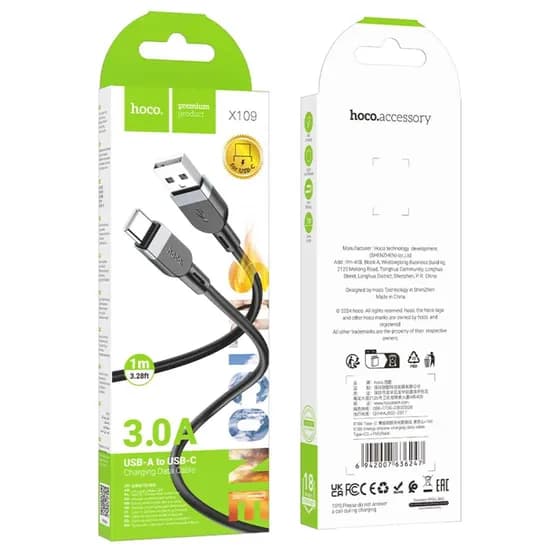 Cable T-C A IP X109 Negro PD27W 1M Hoco