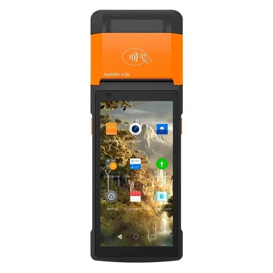 Impressora Térmica Sunmi V2S T5940 Tela 5.5" - Preto e Laranja