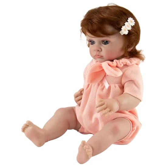 Boneca Baby Reborn V-109 - 55CM - Silicone - Roupa c/Lacos