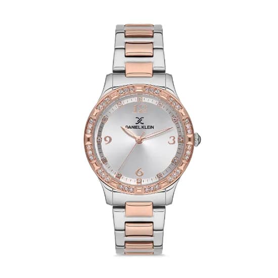 Relógio Analógico Feminino Daniel Klein Premium DK.1.12526-4 - Prata/Rosa Ouro