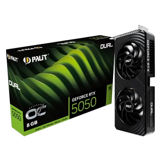 Placa de Vídeo Palit Dual Oc Nvidia Geforce RTX-5050 8GB GDDR6 - NE65050S19P1-GB2070D