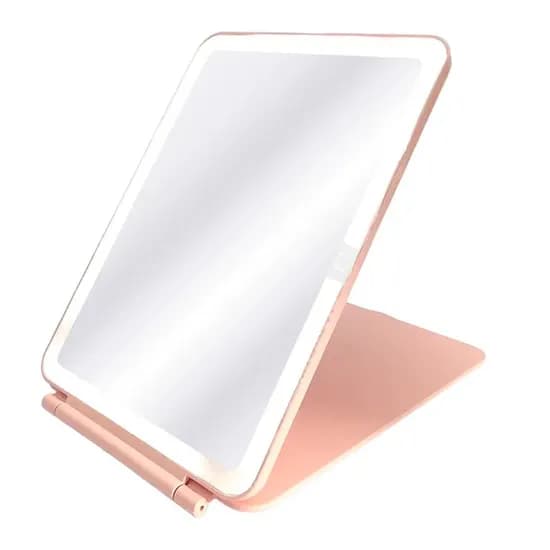 Espelho para Maquiagem Satellite Rosa com LED A-M17