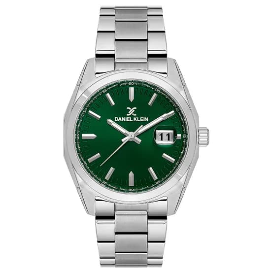Relogio Analógico Masculino Daniel Klein DK.1.14137-4 Premium Gents / Pulseira de Aço Inoxidável - Prata/Verde