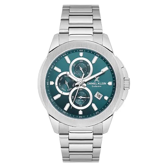 Relogio Analógico Masculino Daniel Klein DK.1.13995-3 Exclusive Gents / Pulseira de Aço Inoxidável - Prata/Verde