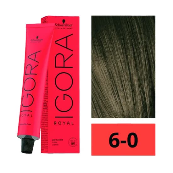 Crema de Coloración Schwarzkopf Igora Royal 6-0 Rubio Oscuro 60GR