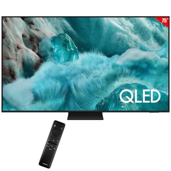 Smart TV Qled 75" Samsung Q7F5 QN75Q7F5AG 4K Ultra HD Tizen Wi-Fi/Bluetooth com Conversor Digital